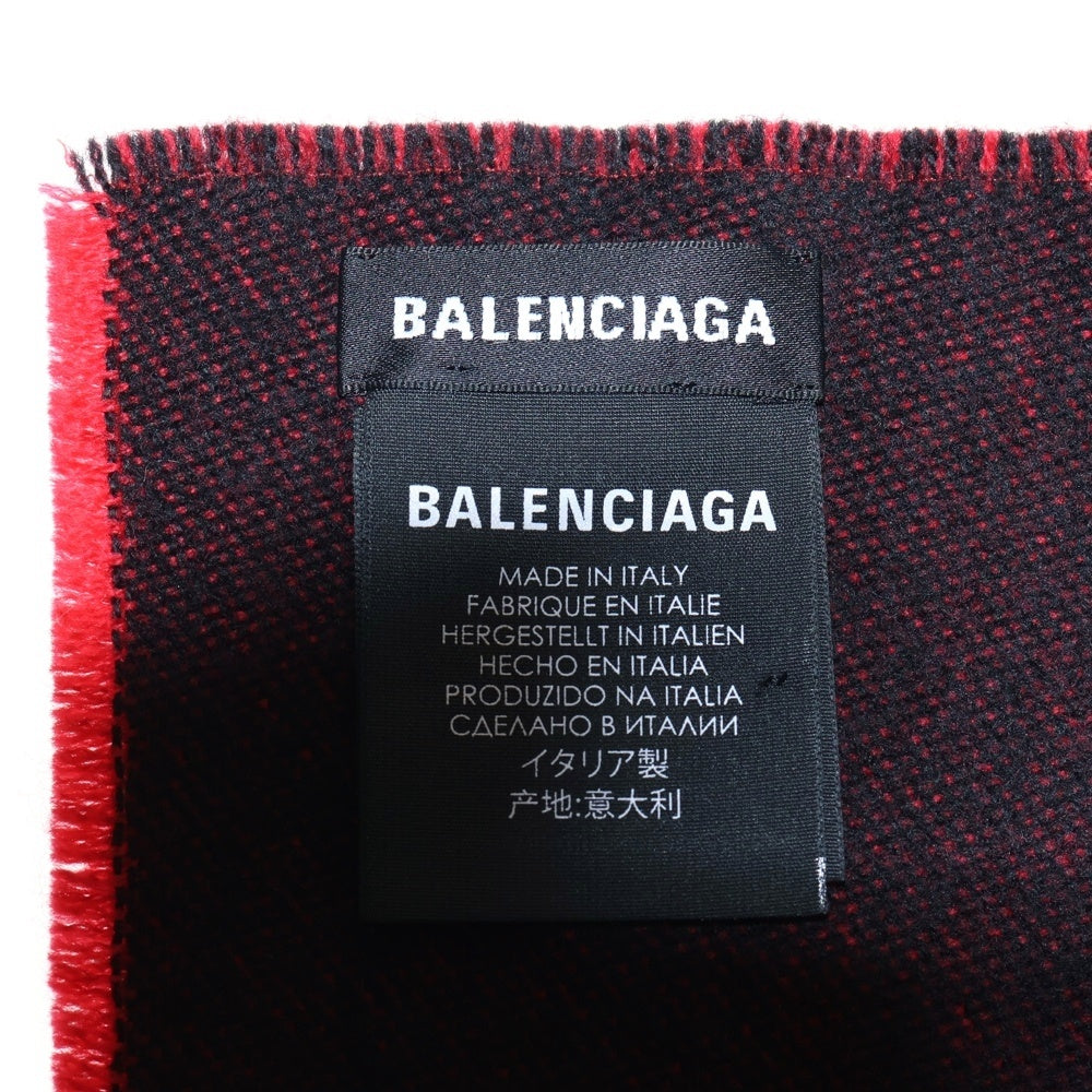 BALENCIAGA(バレンシアガ) ロゴ バイカラー ウール マフラー