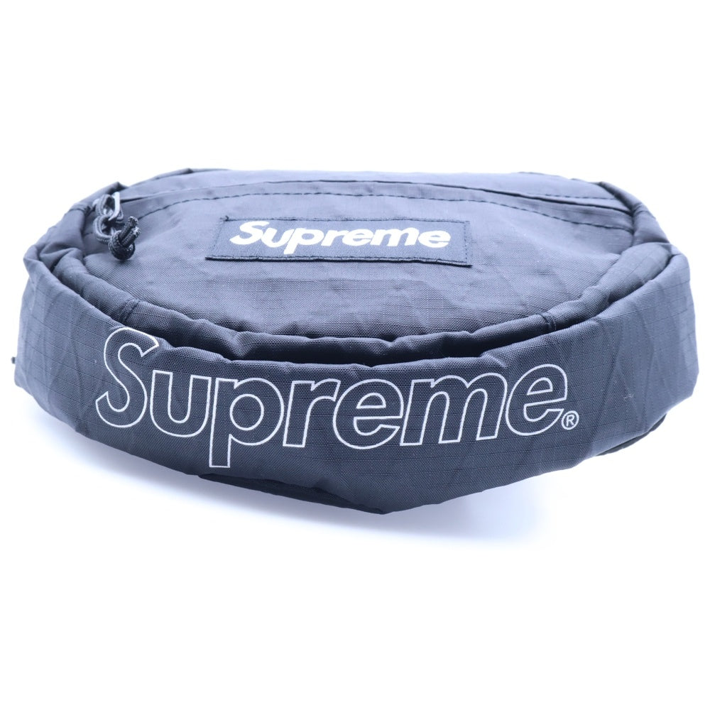 SUPREME(シュプリーム) 18AW Waist Bag ボックスロゴ キルティング ウエストバッグ クロスボディバッグ ショルダーバッグ ブラック