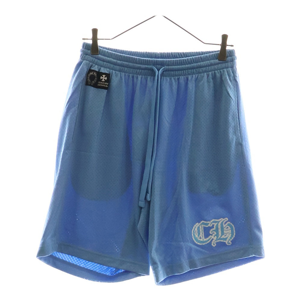 CHROME HEARTS(クロムハーツ) MESH VARSITY SHORTS CHプリントメッシュハーフパンツ ブルー