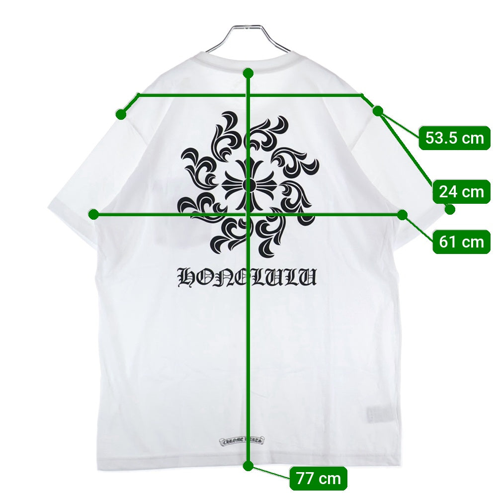 CHROME HEARTS(クロムハーツ) Honolulu CHプラス ホースシュー クルーネック半袖Tシャツカットソー ホワイト