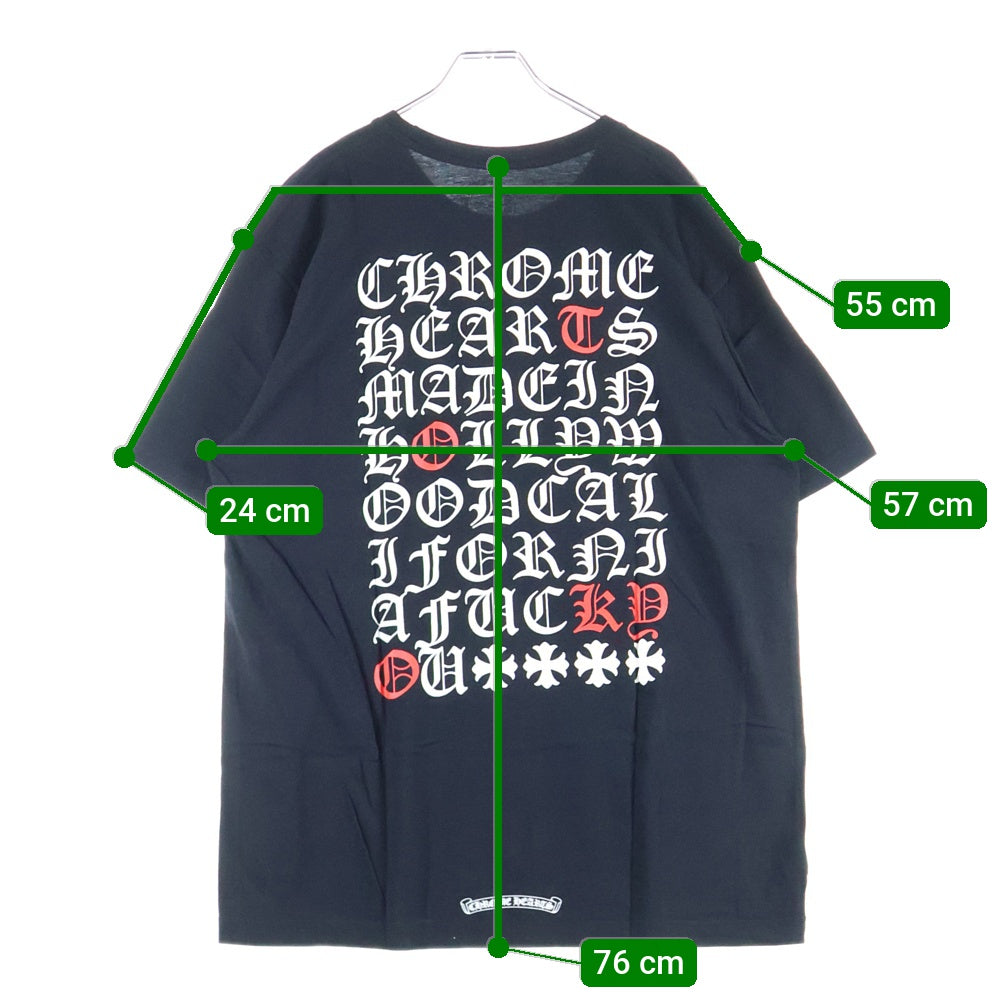 CHROME HEARTS(クロムハーツ) made in Hollywood Tokyo Exclusive メイドインハリウッド 東京 限定 バック英字プリント クルーネック 半袖Tシャツ カットソー ブラック
