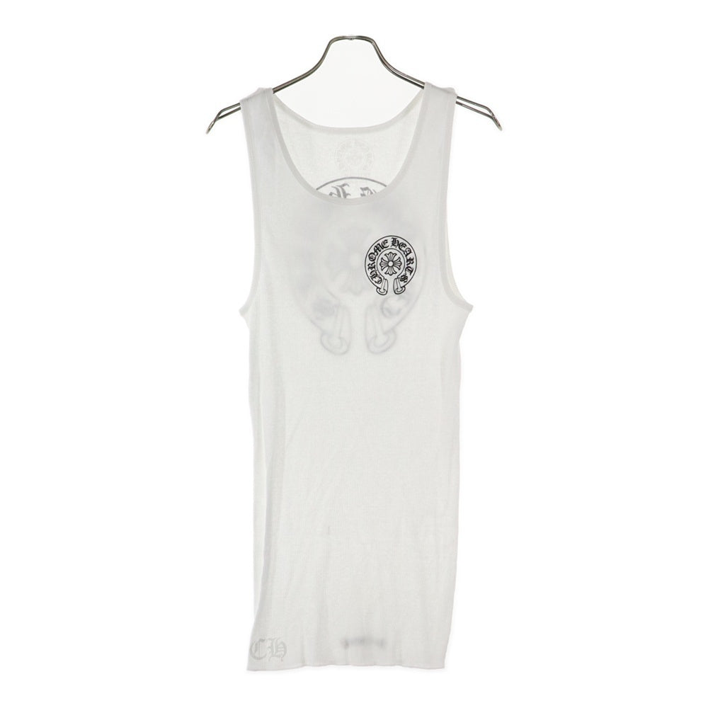 CHROME HEARTS(クロムハーツ) RIB TANK ロゴプリントリブタンクトップ ホワイト