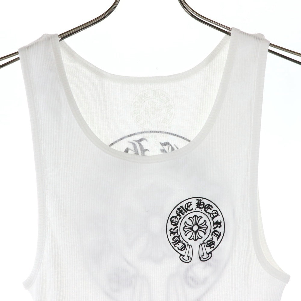 CHROME HEARTS(クロムハーツ) RIB TANK ロゴプリントリブタンクトップ ホワイト