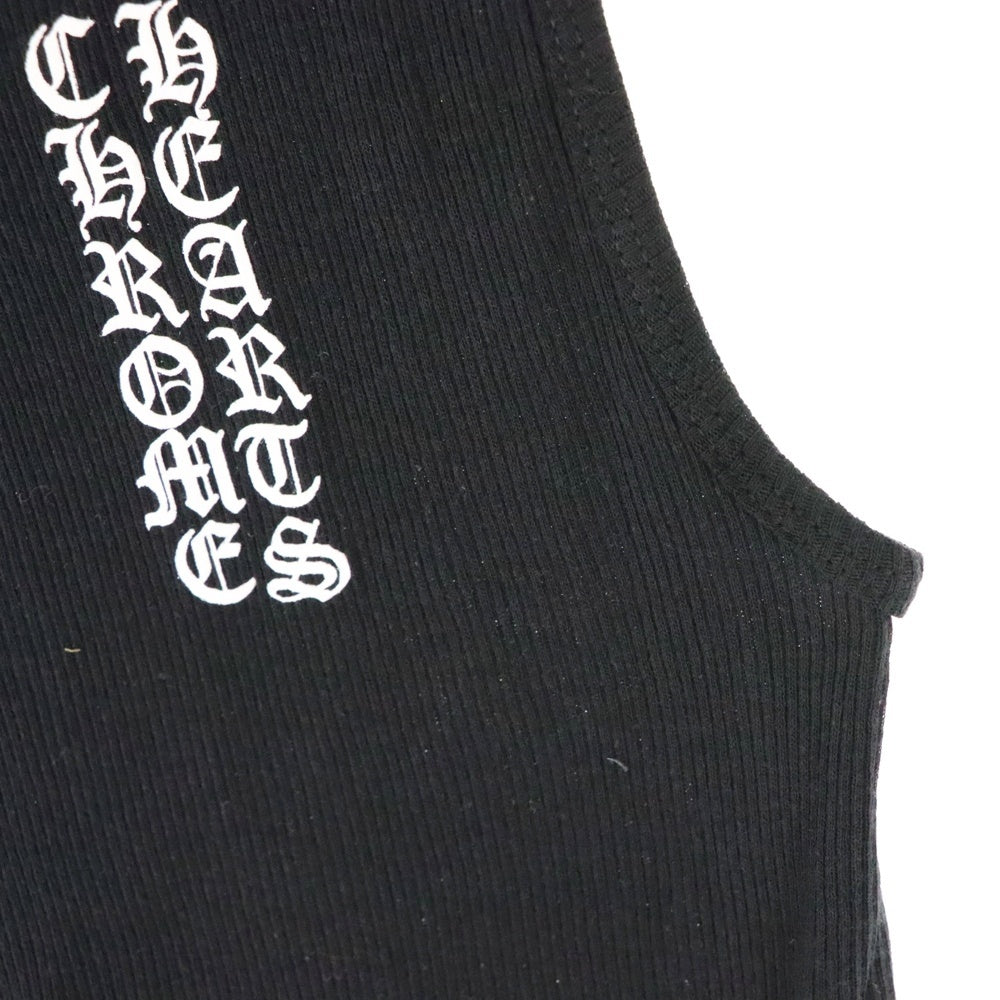 CHROME HEARTS(クロムハーツ) RIB TANK サイドロゴプリントリブタンクトップ ブラック
