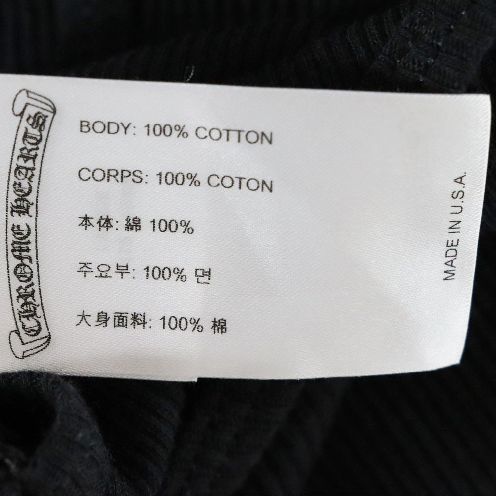 CHROME HEARTS(クロムハーツ) RIB TANK サイドロゴプリントリブタンクトップ ブラック