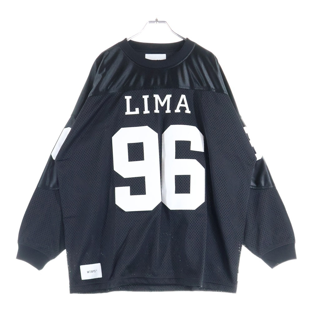 WTAPS(ダブルタップス) 25SS Netminder LS Poly ロゴメッシュ長袖カットソー ブラック 251ATDT-CSM23