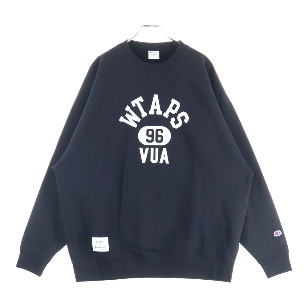 WTAPS(ダブルタップス) 24AW×Champion Academy Crew Neck チャンピオン スウェットトレーナー ブラック C8-B024