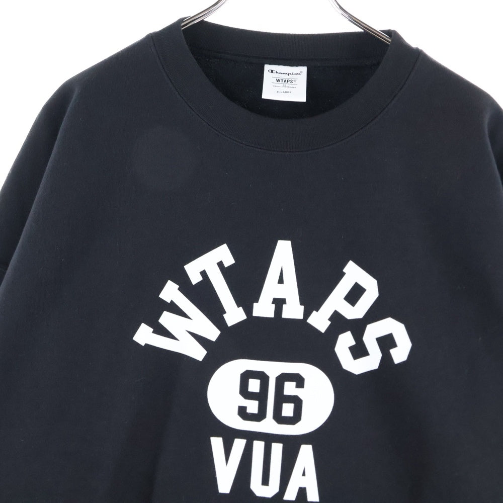 WTAPS(ダブルタップス) 24AW×Champion Academy Crew Neck チャンピオン スウェットトレーナー ブラック C8-B024