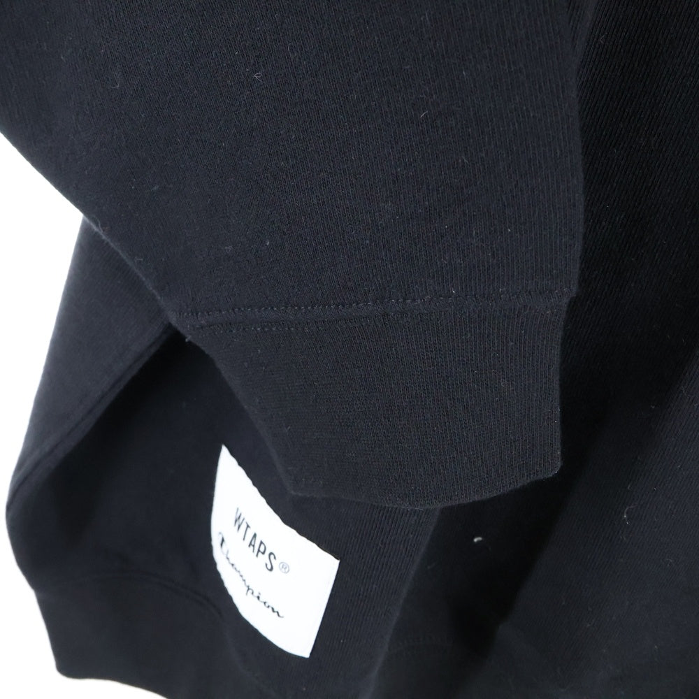 WTAPS(ダブルタップス) 24AW×Champion Academy Crew Neck チャンピオン スウェットトレーナー ブラック C8-B024