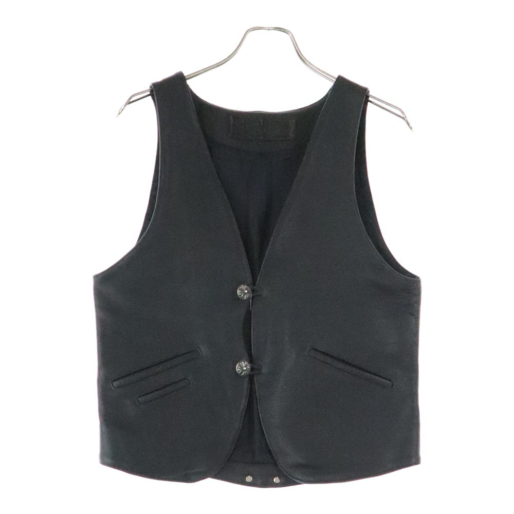CHROME HEARTS(クロムハーツ) CLASSC 2B LTHR クラシック クロスボール レザーベスト ブラック