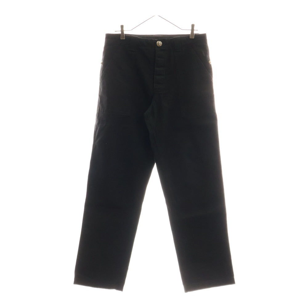 CHROME HEARTS(クロムハーツ) FATIGUE ファティーグ クロスボール ベイカーロングパンツ ブラック/シルバー