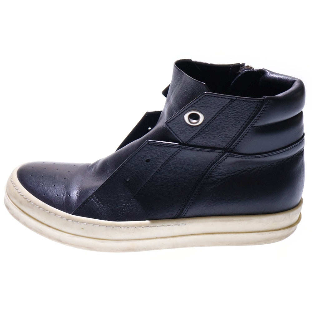 Rick Owens(リックオウエンス) ISLAND DUNK アイランドダンク サイドジップ レザー ハイカットスニーカー ブラック/ホワイト