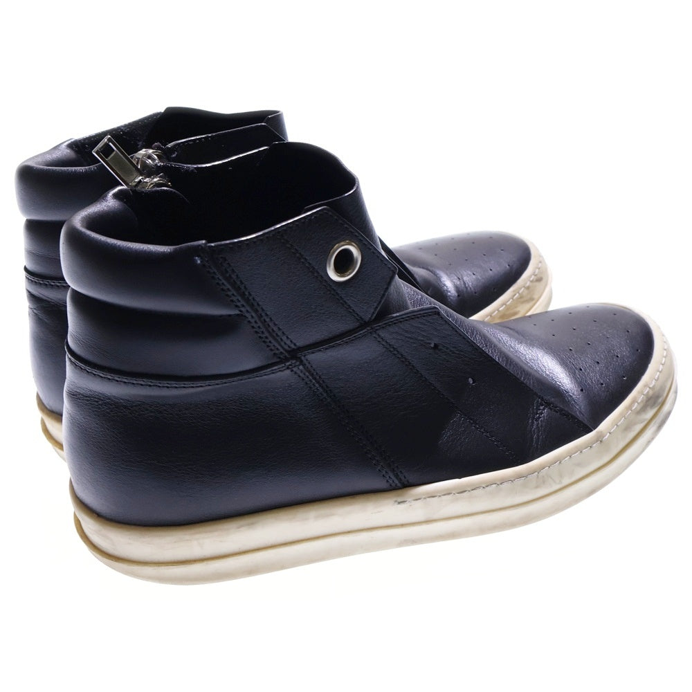 Rick Owens(リックオウエンス) ISLAND DUNK アイランドダンク サイドジップ レザー ハイカットスニーカー ブラック/ホワイト