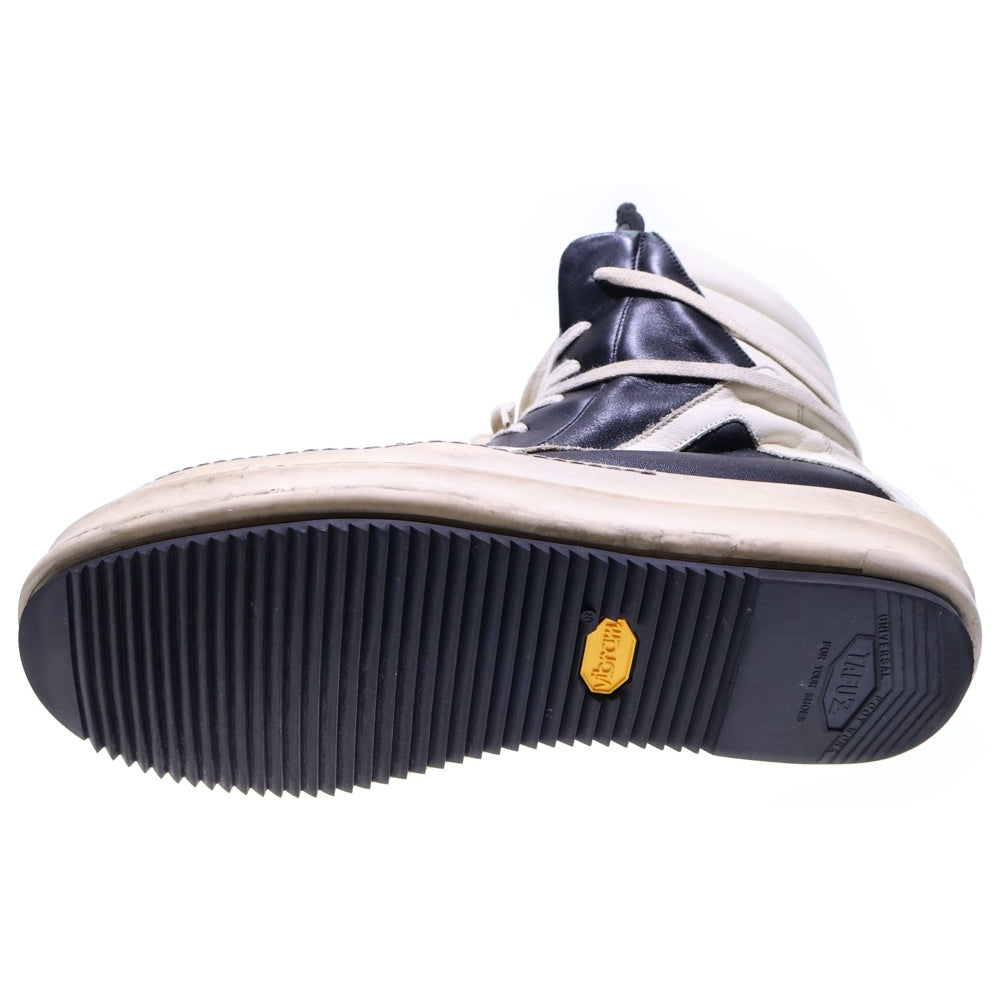 Rick Owens(リックオウエンス) GEOBASKET ジオバスケット サイドジップ レザー ハイカットスニーカー ブラック/ホワイト