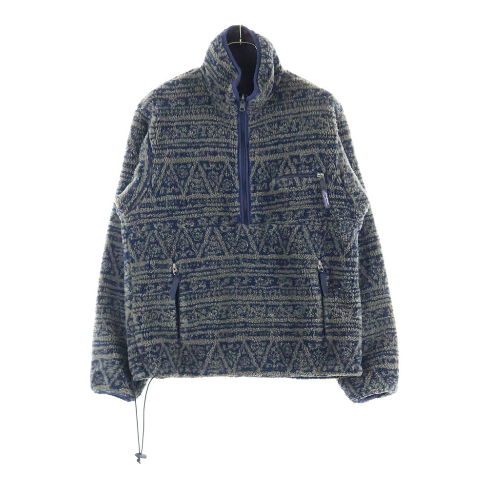 PATAGONIA(パタゴニア) 90S VINTAGE Glissade Pullover Sarasa ヴィンテージ グリーセード サラサ フリース リバーシブル ハーフジップ プルオーバー ジャケット ブラック 29361