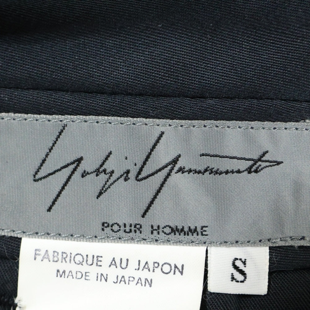 Yohji Yamamoto POUR HOMME(ヨウジヤマモト プールオム) 90s 2タック アセテート ワイド テーパード スラックス ロングパンツ ブラック