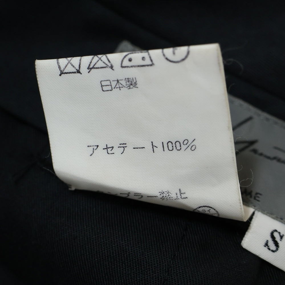 Yohji Yamamoto POUR HOMME(ヨウジヤマモト プールオム) 90s 2タック アセテート ワイド テーパード スラックス ロングパンツ ブラック