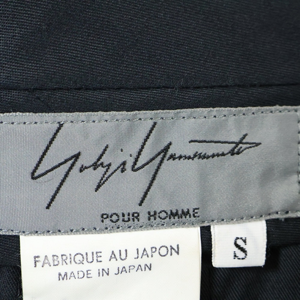 Yohji Yamamoto POUR HOMME(ヨウジヤマモト プールオム) 90s 2タック アセテート ワイド テーパード スラックス ロングパンツ ブラック