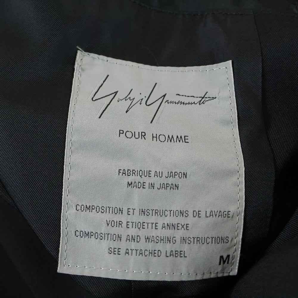 Yohji Yamamoto POUR HOMME(ヨウジヤマモト プールオム) 94AW ウールギャバジン オーバーサイズ 4B シングル テーラード パイピングジャケット ブラック HV-J62-174