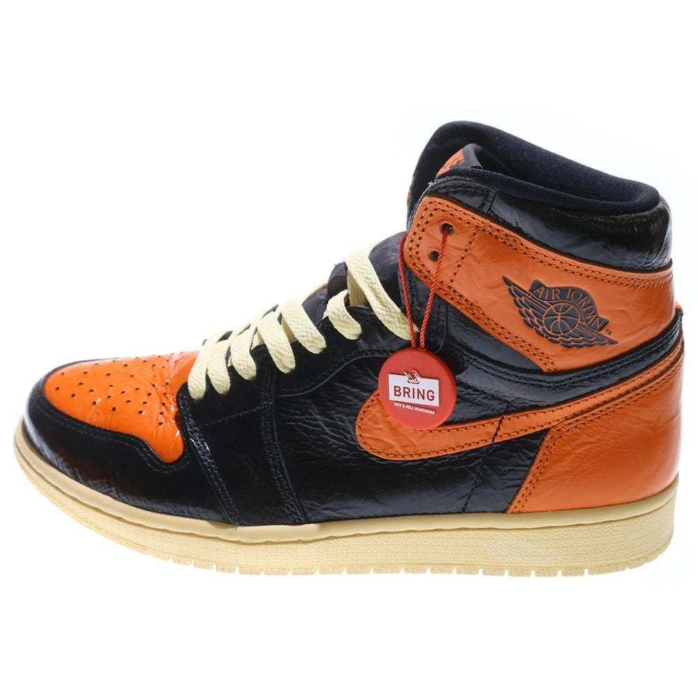 NIKE(ナイキ) AIR JORDAN 1 HIGH SHATTERED BACKBOARD 3.0 エアジョーダン1 シャッタード バックボード3.0 ハイカットスニーカー ブラック/オレンジ US8.5/26.5cm 555088-028