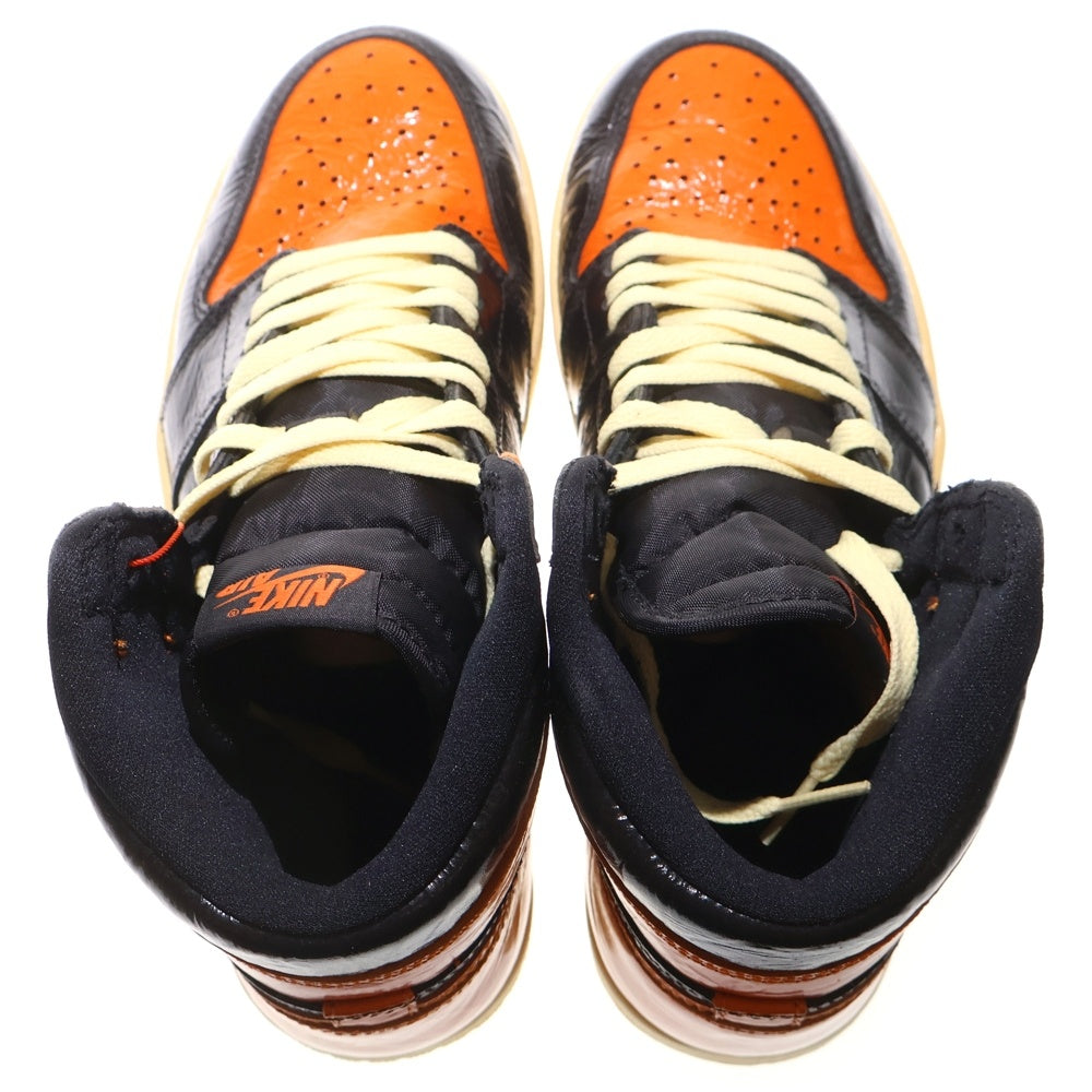 NIKE(ナイキ) AIR JORDAN 1 HIGH SHATTERED BACKBOARD 3.0 エアジョーダン1 シャッタード バックボード3.0 ハイカットスニーカー ブラック/オレンジ US8.5/26.5cm 555088-028