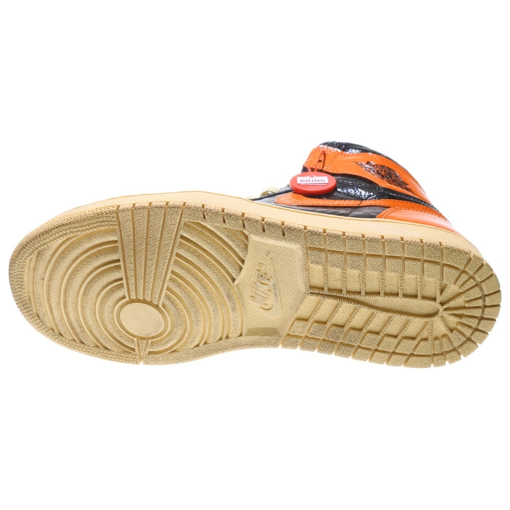 NIKE(ナイキ) AIR JORDAN 1 HIGH SHATTERED BACKBOARD 3.0 エアジョーダン1 シャッタード バックボード3.0 ハイカットスニーカー ブラック/オレンジ US8.5/26.5cm 555088-028