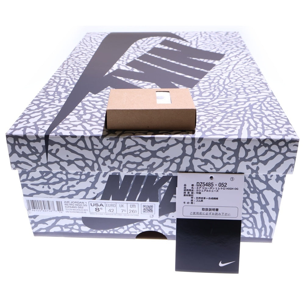 NIKE(ナイキ) AIR JORDAN 1 HIGH OG WHITE CEMENT エアジョーダン1 ホワイトセメント ハイカットスニーカー ホワイト/ブラック US8.5/26.5cm DZ5485-052