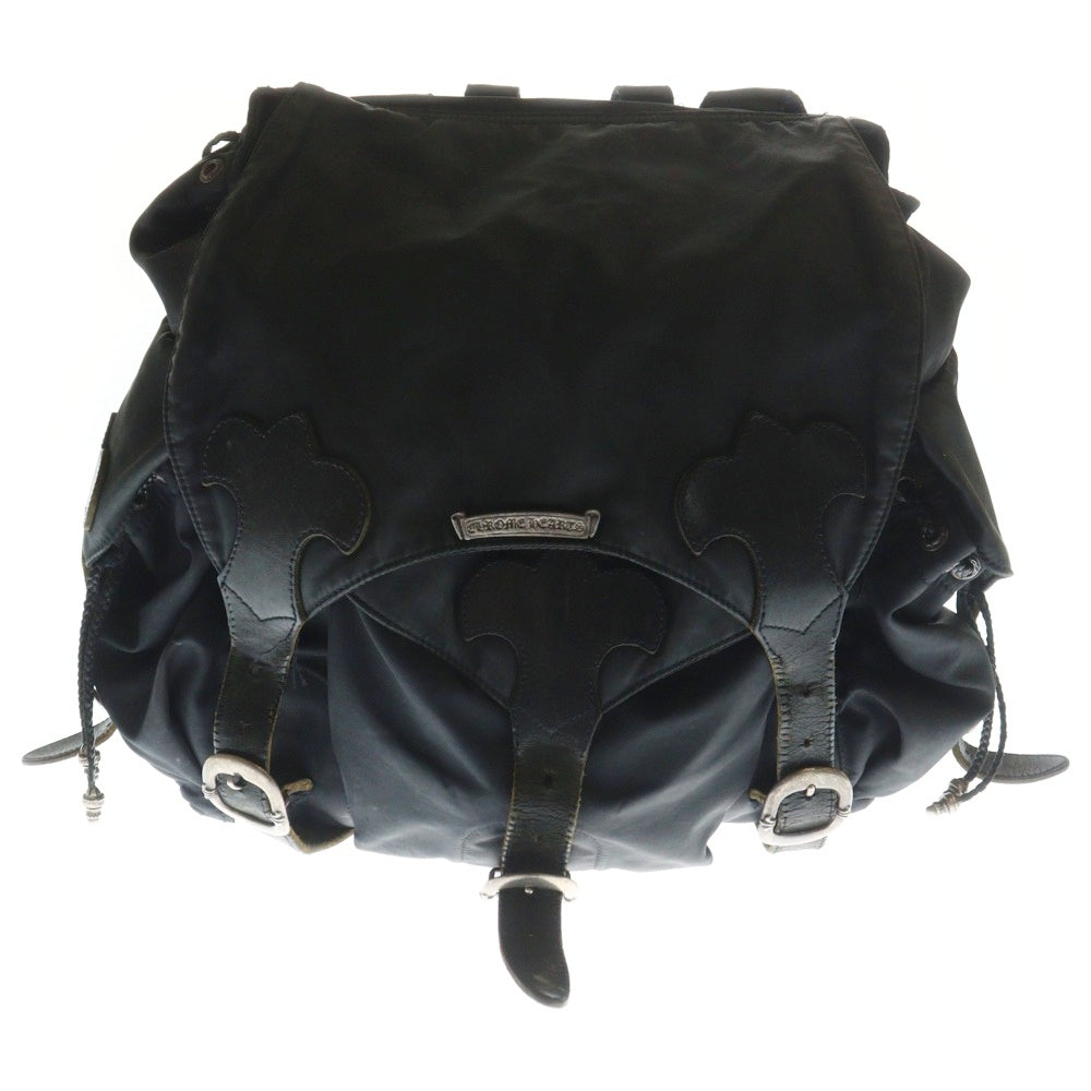 CHROME HEARTS(クロムハーツ) BACKPACK-L ラージ ガンスリンガー レザーストラップ ナイロン バックパック リュックサック ブラック