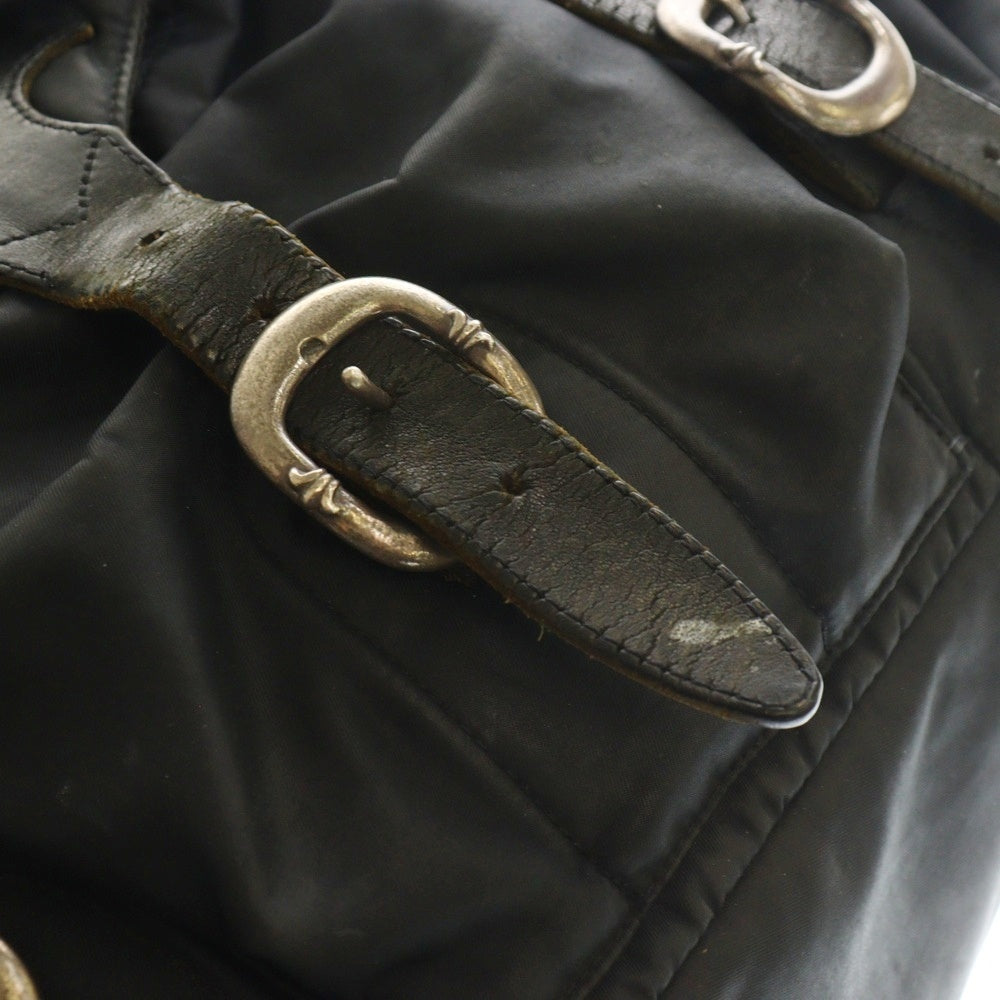 CHROME HEARTS(クロムハーツ) BACKPACK-L ラージ ガンスリンガー レザーストラップ ナイロン バックパック リュックサック ブラック