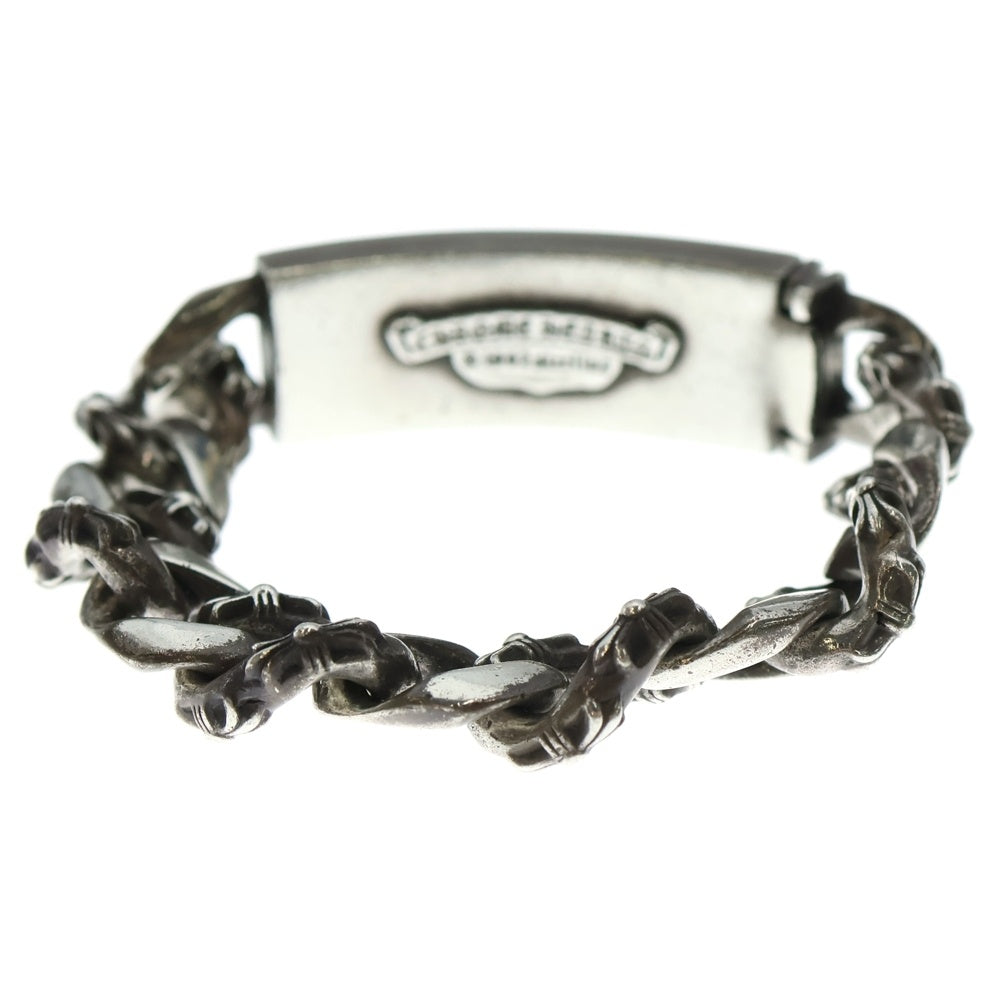 CHROME HEARTS(クロムハーツ) OLD ID FLORAL CRS オールド フローラルクロスIDファンシーリンク ブレスレット 13LINK シルバー