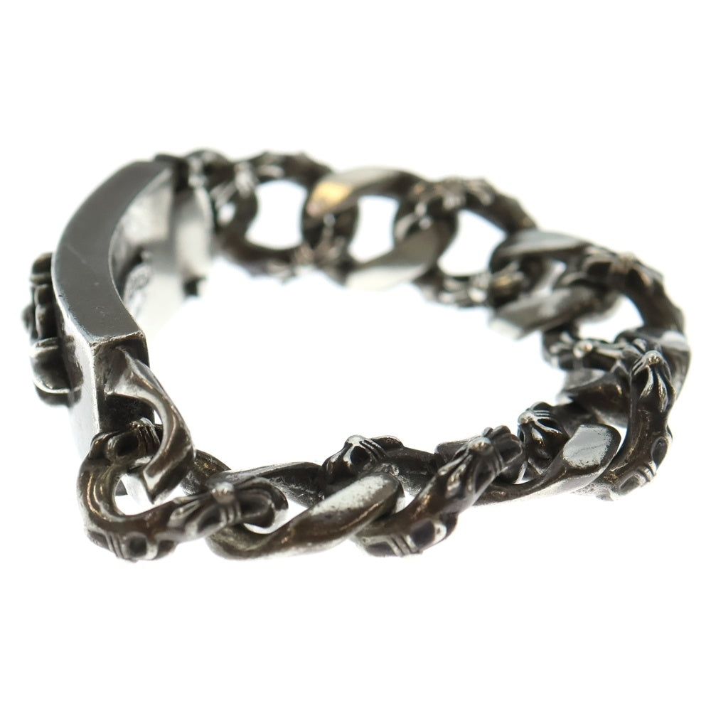 CHROME HEARTS(クロムハーツ) OLD ID FLORAL CRS オールド フローラルクロスIDファンシーリンク ブレスレット 13LINK シルバー