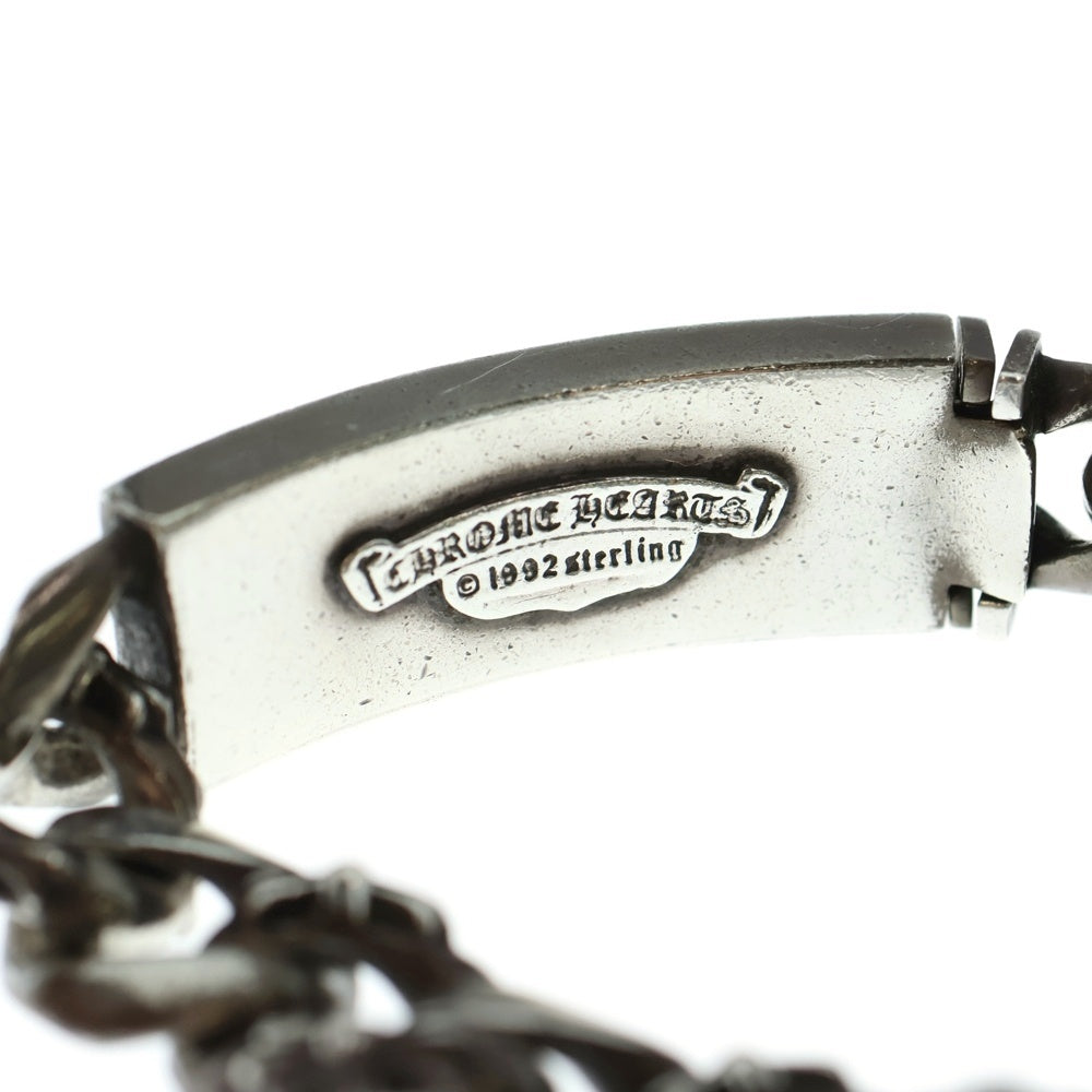 CHROME HEARTS(クロムハーツ) OLD ID FLORAL CRS オールド フローラルクロスIDファンシーリンク ブレスレット 13LINK シルバー
