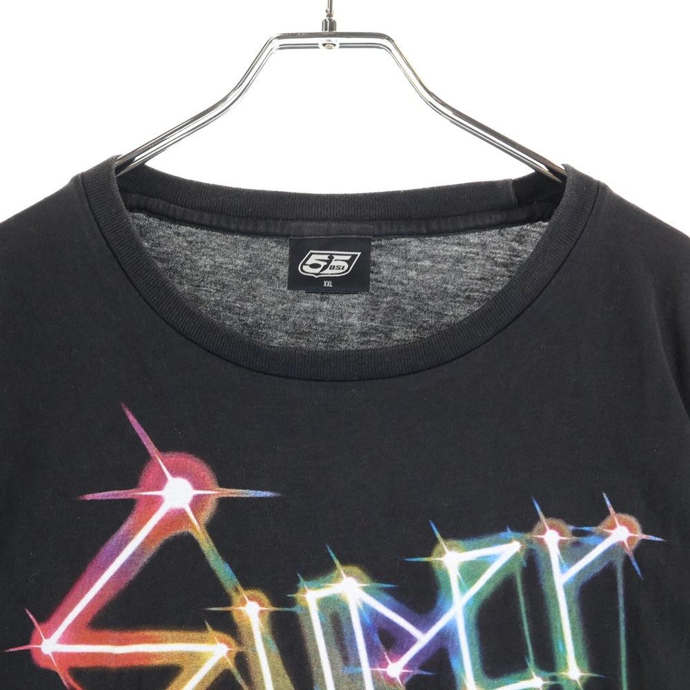 55DSL(フィフティファイブディーゼル) レインボーロゴプリント クルーネック 半袖Tシャツ カットソー ブラック