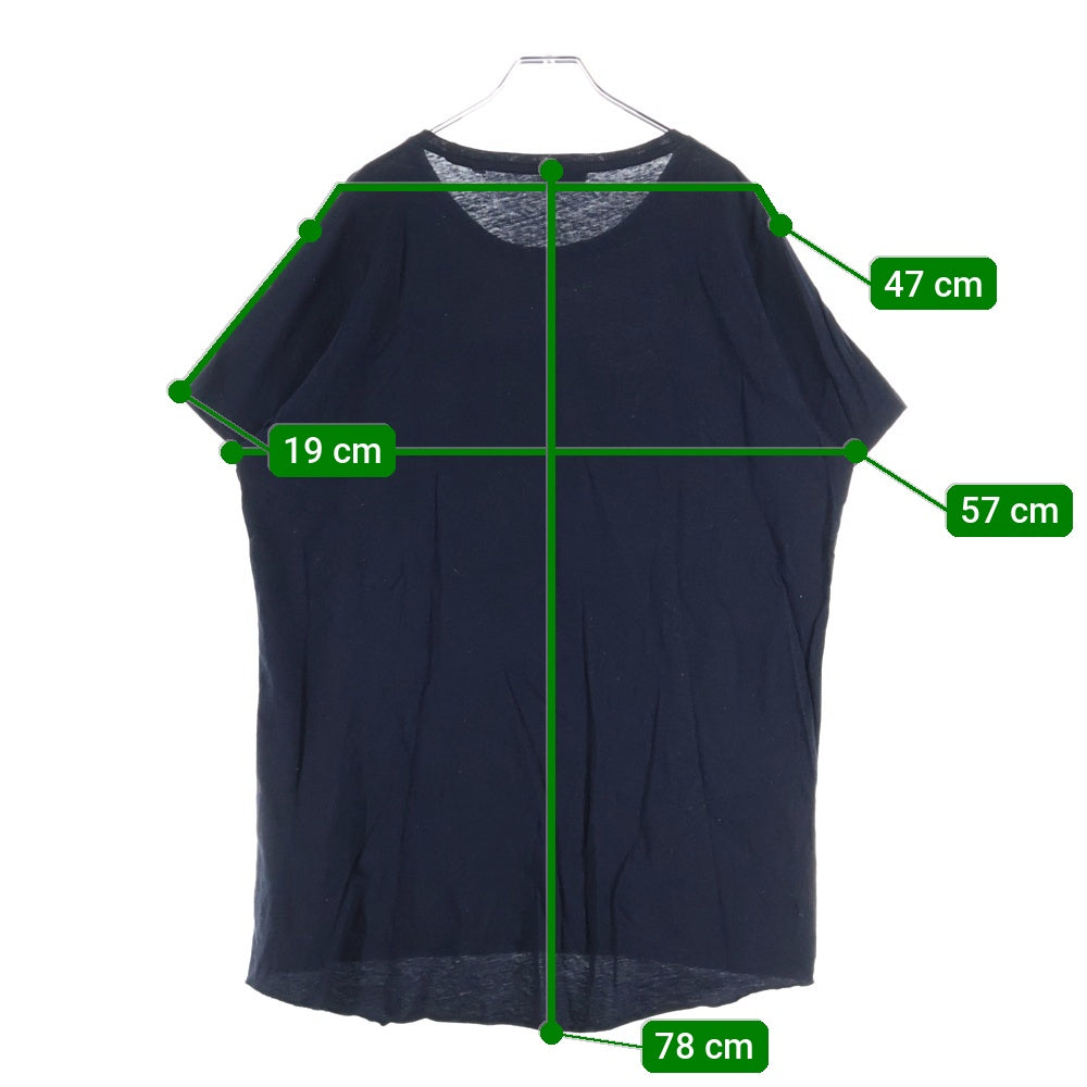 DIESEL(ディーゼル) フロントパッチワーク ロゴプリント クルーネック 半袖Tシャツカットソー ブラック