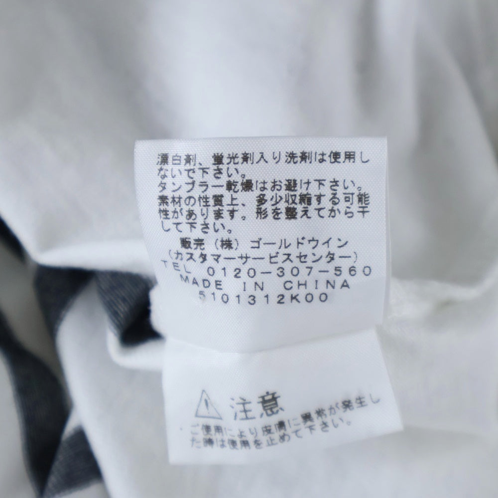 THE NORTH FACE(ザノースフェイス) セオアルファ ボーダー クルーネック 半袖Tシャツカットソー ホワイト