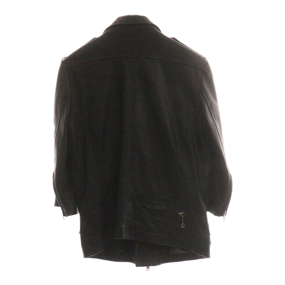 DIET BUTCHER SLIM SKIN(ダイエットブッチャー スリムスキン) 10SS THORN マルチポケット レザー ダブルジップライダースジャケット ブラック