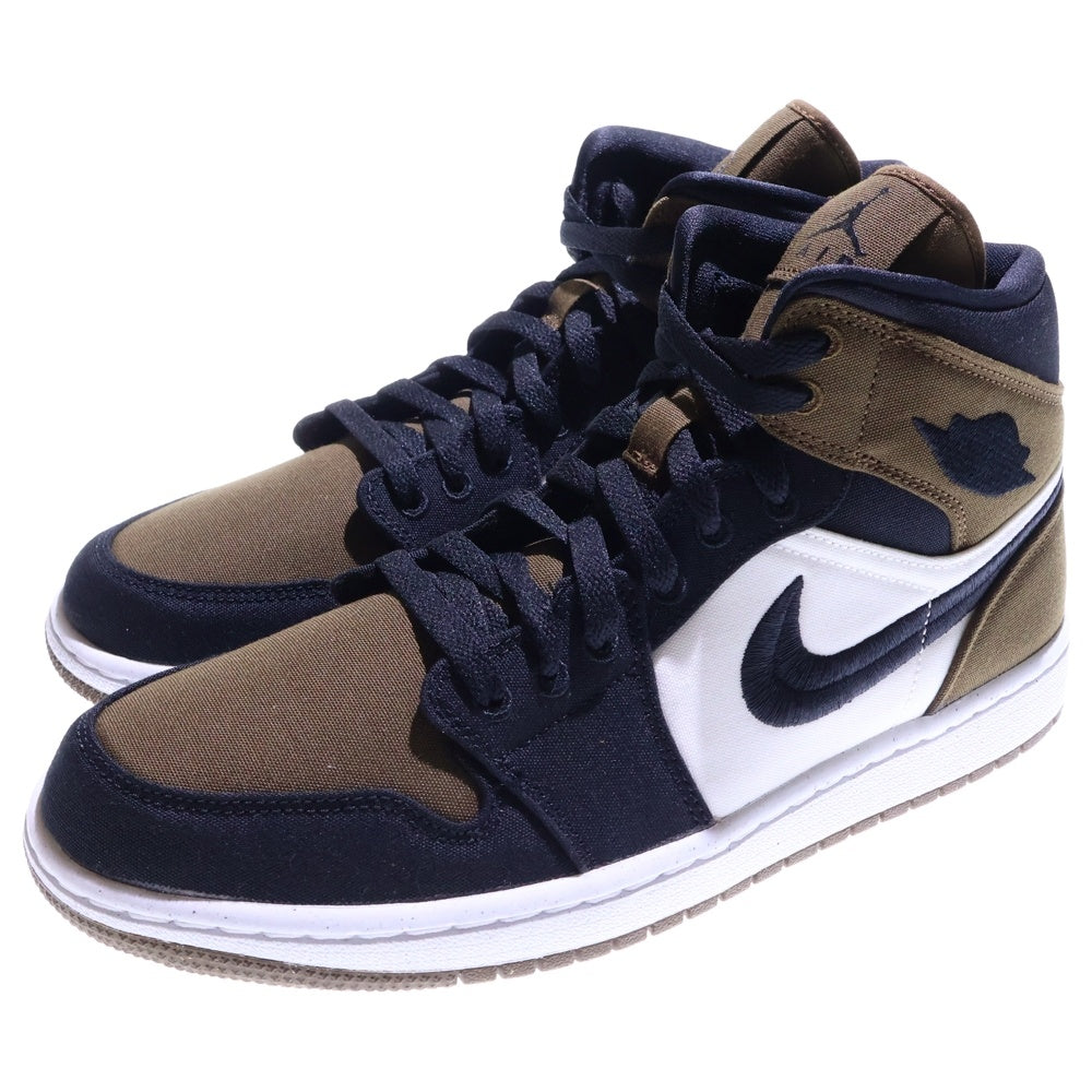 NIKE(ナイキ) WMNS AIR JORDAN 1 MID SE SE OLIVE TOE ウィメンズ エアジョーダン1 ミッドカットスニーカー ブラウン/ブラック US12/29cm DV0427-301
