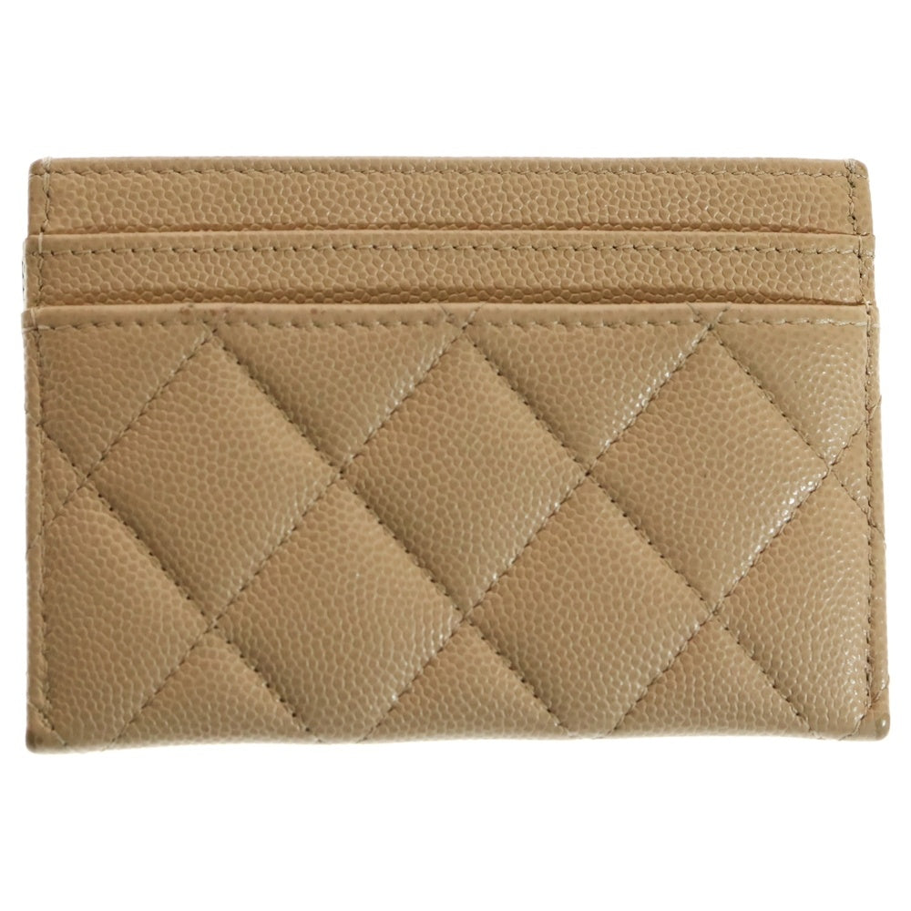 CHANEL(シャネル) CCフィリグリー キャビアスキン レザー カードケース ベージュ/ブラック 30番台