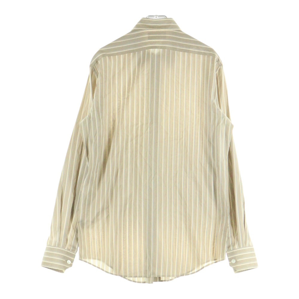 CELINE(セリーヌ) ストライプ シルク フロントボタン 長袖シャツ ブラウン 2C239080I