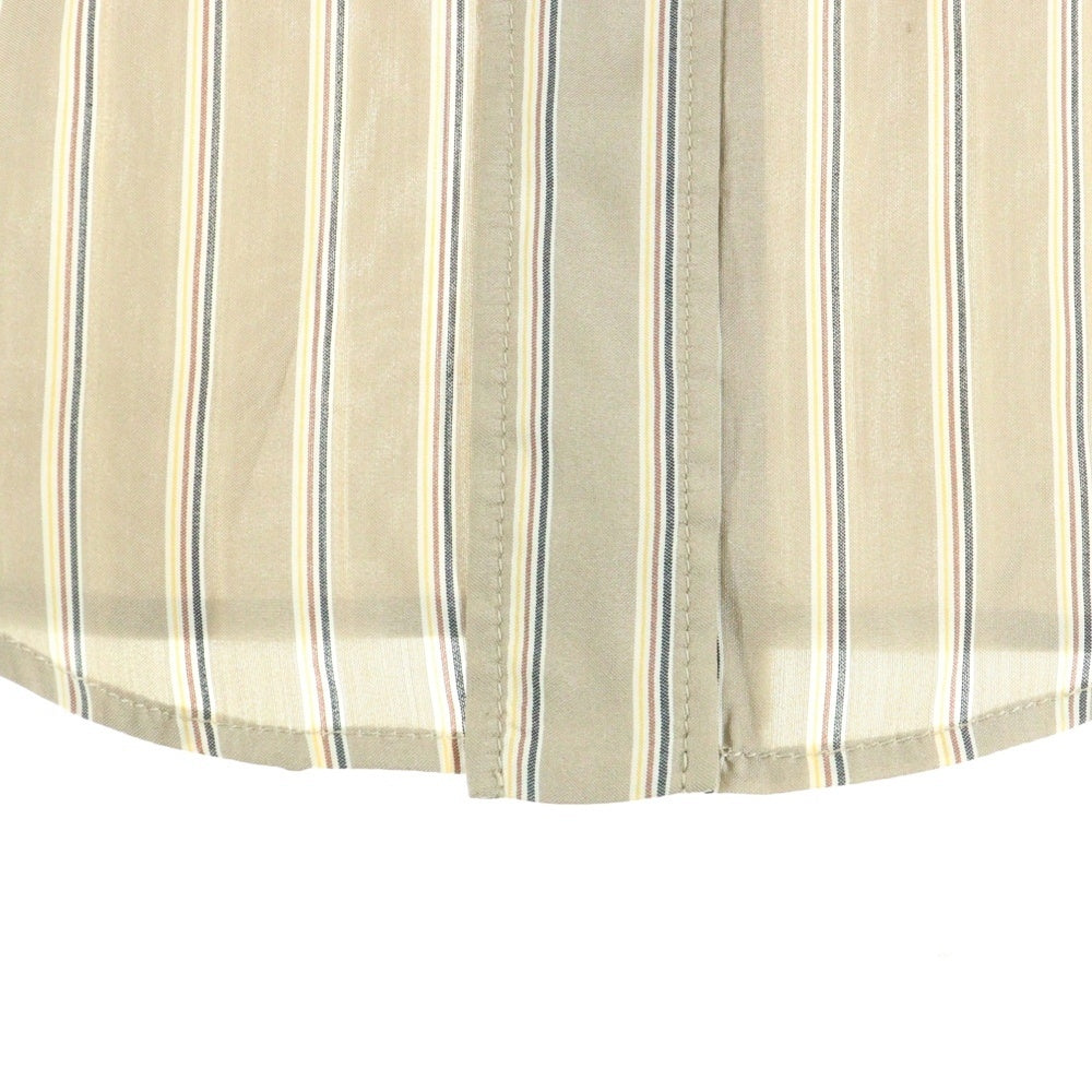 CELINE(セリーヌ) ストライプ シルク フロントボタン 長袖シャツ ブラウン 2C239080I