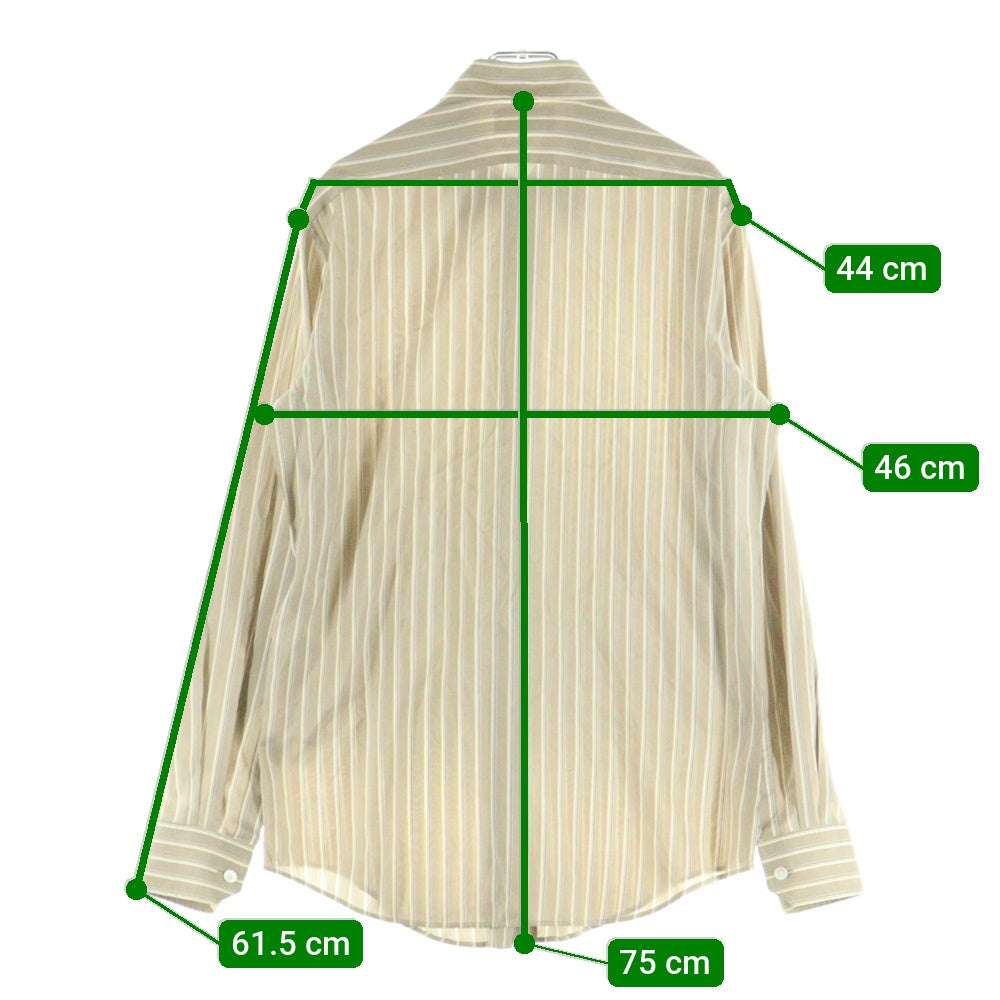 CELINE(セリーヌ) ストライプ シルク フロントボタン 長袖シャツ ブラウン 2C239080I