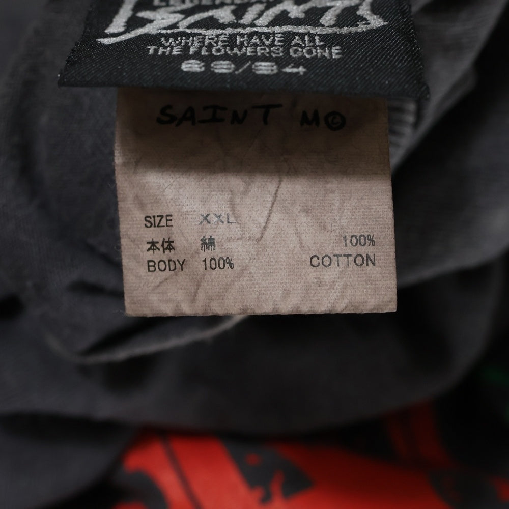 SAINT MICHAEL(セントマイケル) 25AW DE LA SOUL DLS SS TEE デラ ソウル 両面プリント半袖Tシャツ カットソー ブラック SM-HR1-0000-C18