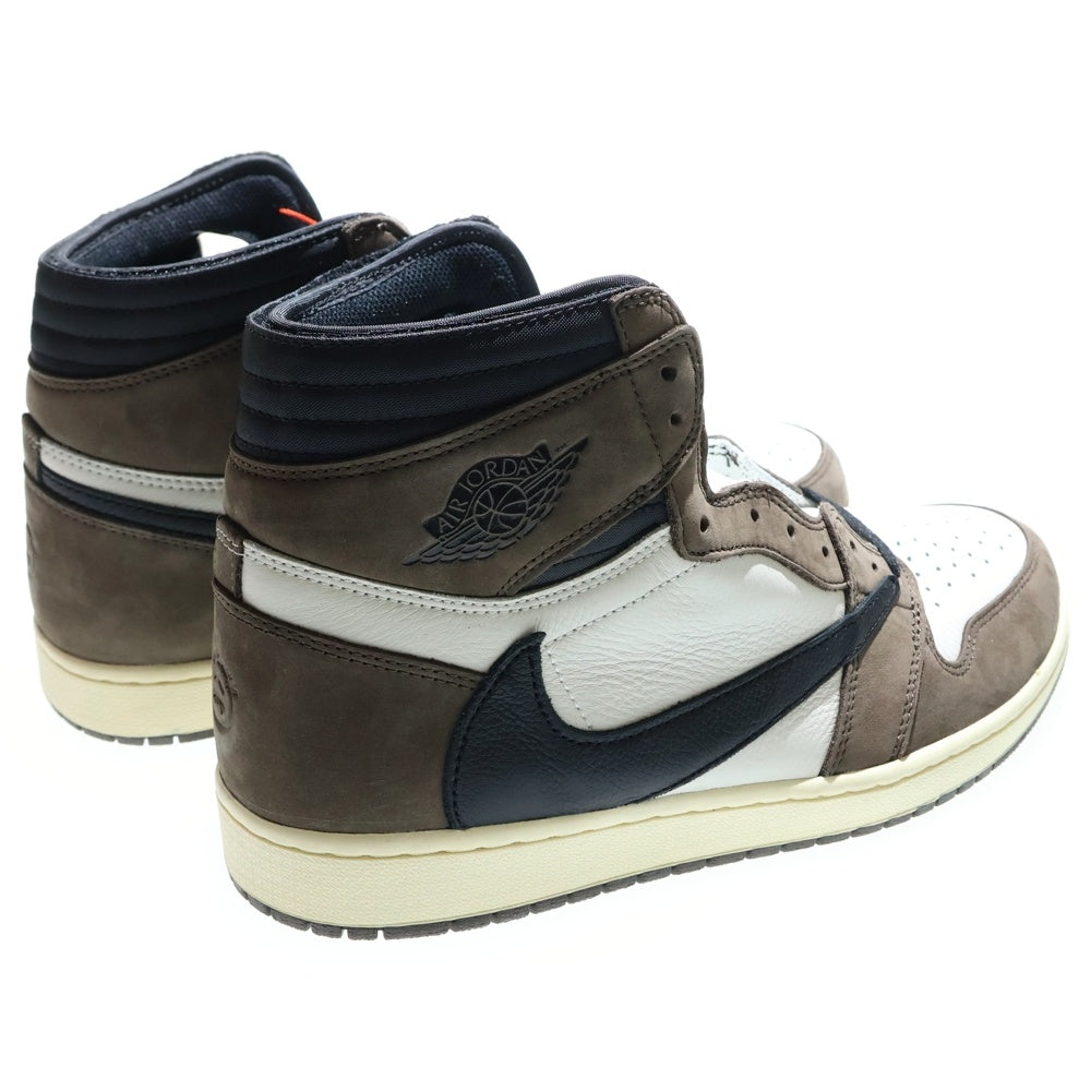 NIKE(ナイキ) ×TRAVIS SCOTT AIR JORDAN 1 RETRO HIGH OG TS SP トラヴィススコット エアジョーダン1 ハイカットスニーカー ブラウン/ホワイト US13/31cm CD4487-100