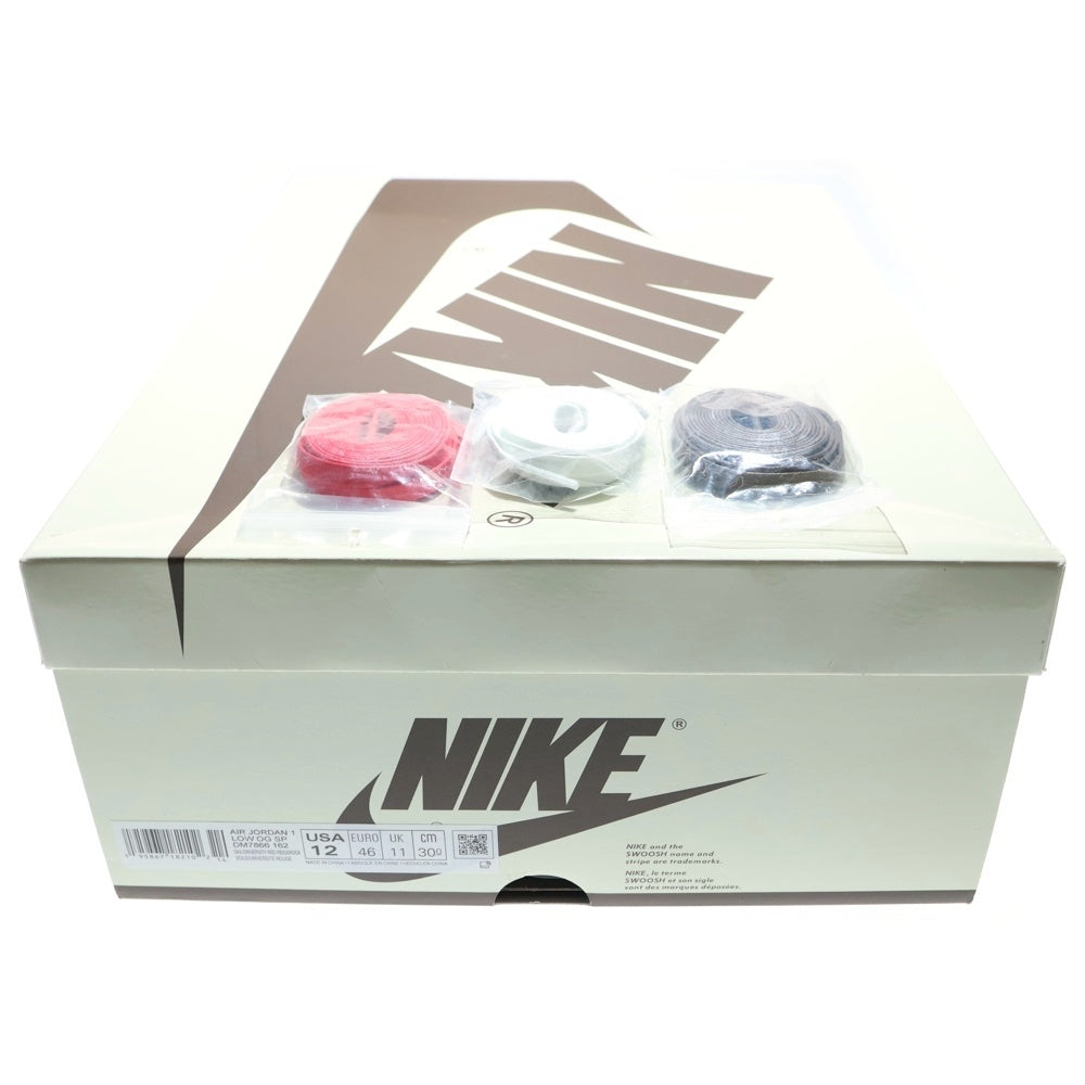 NIKE(ナイキ) ×TRAVIS SCOTT AIR JORDAN1 LOW OG SP トラヴィススコット エアジョーダン1 リバースモカ ローカットスニーカー ホワイト/ベージュ US12/30cm DM7866-162