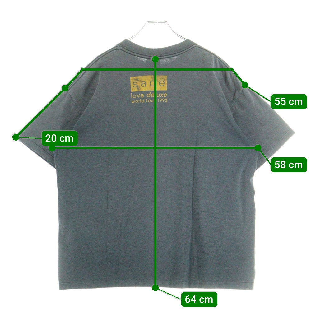 VINTAGE(ヴィンテージ) 90s SADE love deluxe world tour 1993 SS TEE シャーデー 両面プリント半袖Tシャツ カットソー ブラック