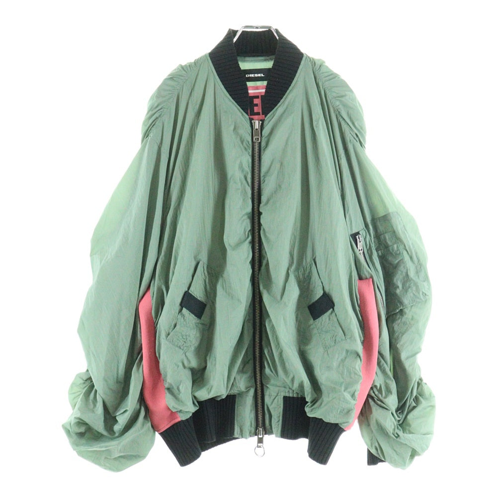 DIESEL(ディーゼル) 切り替え ジップアップ ナイロン フライト ボンバージャケット カーキ