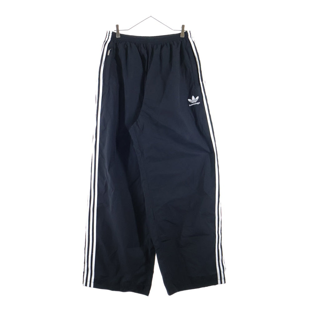 BALENCIAGA(バレンシアガ) 22AW ×adidas BAGGY WIDE TRACK PANT サイドライン バギーワイド ナイロン ロングパンツ ブラック 736051 TNQ25