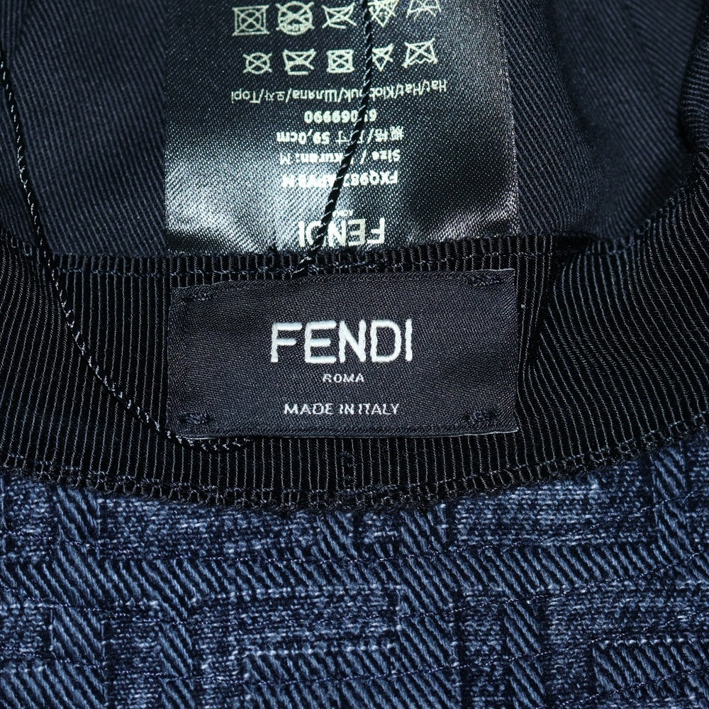 FENDI(フェンディ) ズッカ柄 バケットハット インディゴ FXQ982 APVB