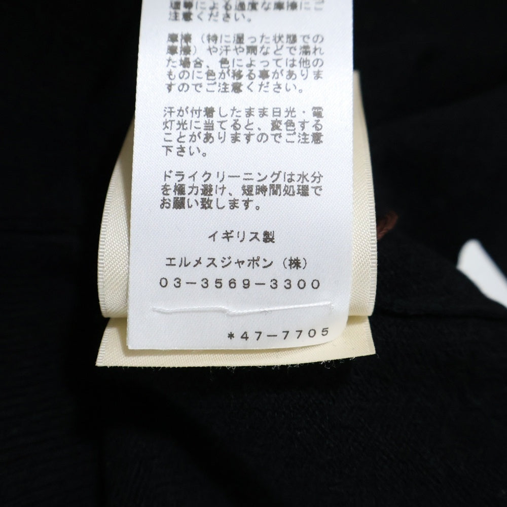 HERMES(エルメス) カシミヤ ロゴ刺繍 クルーネックニットセーター