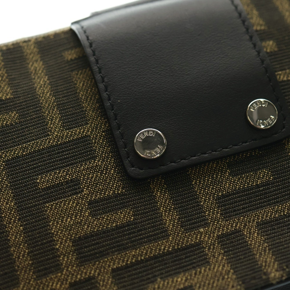 FENDI(フェンディ) バゲット スリム クラッチ ブラウン FFジャカードファブリック 3WAY ショルダーバッグ クロスボディ ウエストポーチ ベルトバッグ 斜め掛け 7M0295